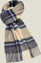 Sjaal Madison Blauw (Navy) Camel - Meriono Lamswol - 25 x 190 - Bronte by Moon Scotland