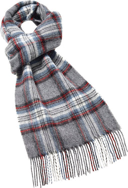 Sjaal Tartan Grey Stewart - Meriono Lamswol - 25 x 190 - Bronte by Moon Scotland