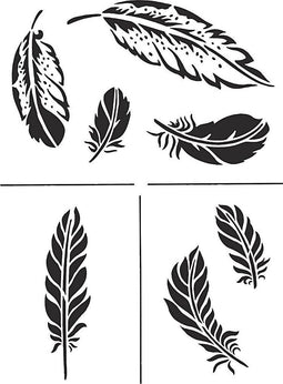 Sjabloon - Flexibel Tekensjabloon - Hobbysjabloon - Veren - A4 - 21x29,7cm - Viva Decor