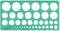 Sjabloon Linex 1116S 39 cirkels 1-35mm met inktvoetjes