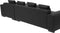LUNGO - Hoekbank - Zwart - Linkerzijde - 285 cm - Leer