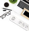 Qoltec Overspanningsbeveiliging | 4 stopcontacten| 2 x USB| 1.8m | Wit.