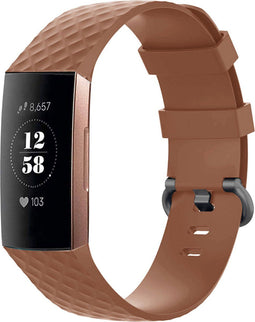 imoshion Siliconen bandje - Geschikt voor Fitbit Charge 4, Charge 3 - Bruin - One Size