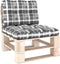 vidaXL Bankkussens pallet 2 st ruitpatroon grijs