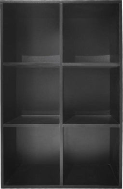 VVD Vakkenkast - 6 Open Vakken - 97,5x65,5x33 cm - Zwart