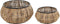 Pottenset DKD Home Decor Zwart Natuurlijk Metaal Rotan Vierkant Bali 50 x 50 x 25,4 cm (2 Stuks)