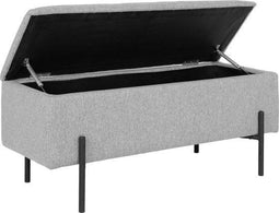 House Nordic Luna Bank - Opbergbankje - 95 x 36,5 x 46 cm - Lichtgrijs