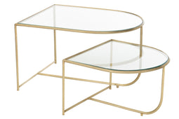 J-Line Set Van 2 Tafels Porte Metaal/Glas Goud