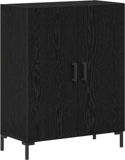 vidaXL - Dressoir - Zwart - Eiken - 69,5x34x90 - cm - Geprefabriceerd - Hout