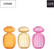 J-Line vaas Michel - glas - oranje/roze/oker - 3 stuks - Ø 8 cm