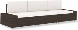 vidaXL - Driezitsbank - sectioneel - poly - rattan - bruin