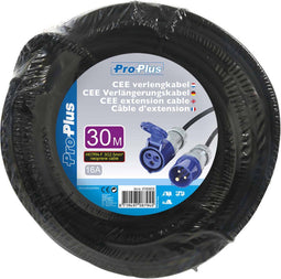 ProPlus Verlengkabel - 30 meter - waterbestendig - IP44 - 3 x 2.5 mm² - zwart/blauw