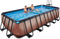 EXIT Wood zwembad 540x250x122cm met zandfilterpomp - bruin