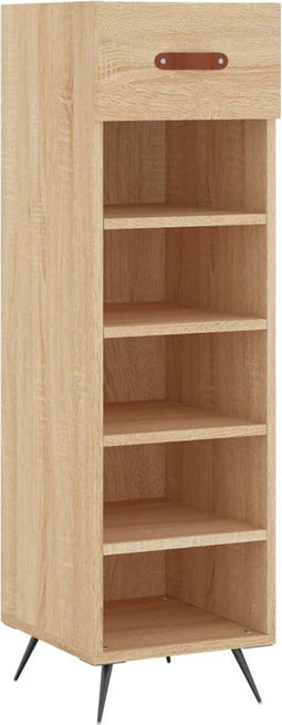 vidaXL - Schoenenkast - 30x35x105 - cm - bewerkt - hout - sonoma - eikenkleurig