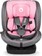 Lionelo Bastiaan - i-Size Autostoeltje 4in1 - 360° Draaibaar - ISOFIX & Top Tether - Groep 0-1-2-3 (40-150 cm) - SideProtect - Memory Foam Hoofdsteun - RWF & FWF - Verstelbare Hoofdsteun & Rugleuning - DriSeat Luchtcirculatie - Grijs/Roze