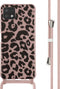 iMoshion Hoesje Geschikt voor Samsung Galaxy A22 (5G) Hoesje Met Koord - iMoshion Siliconen design hoesje met koord - Roze / Animal Pink