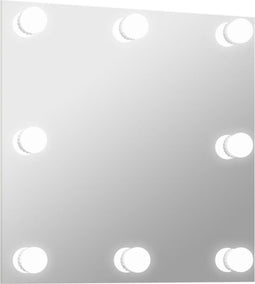 vidaXL - Wandspiegel - met - LED-lampen - vierkant - glas