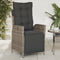 vidaXL - Tuinstoelen - 2 - st - verstelbaar - met - voetensteun - poly - rattan - grijs