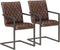 vidaXL - Eetkamerstoelen - 2 - st - echt - leer - bruin