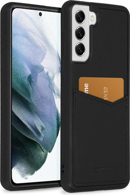 Accezz Samsung Galaxy S21 - Back Cover - Premium Leather Card Slot - Zwart