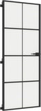 vidaXL - Binnendeur - smal - 83x201,5 - cm - gehard - glas - en - aluminium - zwart