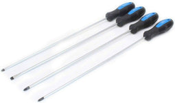 Satra - Extra lange schroevendraaier set - 4 dlg 450mm - Kleur blauw (4 stuks)