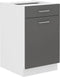 Keukenonderkast - 1 deur 1 lade - Grijs decor - L 50 x D 60 x H 86 cm - PREGO