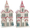 Kerstversiering DKD Home Decor Huis MDF (13 x 8 x 28 cm) (2 Stuks)