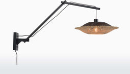GOOD&MOJO Wandlamp Kalimantan - Zwart/Naturel - 105x60x55cm - Binnen Scandinavisch,Bohemian