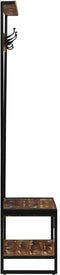 vidaXL - Kledingrek - 80x40x190 - cm - massief - gerecycled - hout - meerkleurig