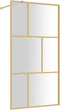 vidaXL - Inloopdouchewand - transparant - 100x195 - cm - ESG-glas - goudkleurig