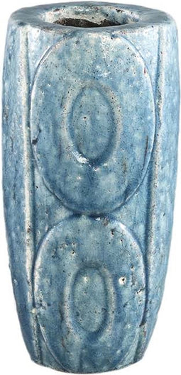 PTMD Tunish Bloempot - H30 x Ø15 cm - Keramiek - Blauw