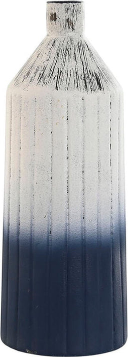 Vaas Home ESPRIT Blauw Wit Metaal 14 x 14 x 37 cm
