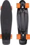Skateboard, penny board, zwart-oranje, retro, met PU-dempers