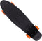 Skateboard, penny board, zwart-oranje, retro, met PU-dempers