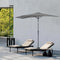 Angel Living Balkonparasol - Halfrond - UV-bestendig - 245 x 120 cm - Grijs