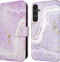iMoshion Hoesje Geschikt voor Samsung Galaxy S23 FE Hoesje Met Pasjeshouder - iMoshion Design Bookcase smartphone - Paars / Purple Marble