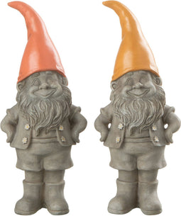 J-Line figuur Kabouter Punthoed - polyresin - mix - small - 2 stuks