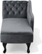 NIMES - Chaise longue - Grijs - Linkerzijde - Fluweel