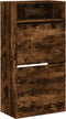 Schoenenkast 60x34x116 cm bewerkt hout gerookt eikenkleurig