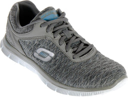 Skechers Flex Appeal Eye Catcher sportsneakers Dames Sportschoenen - Maat 39 - Vrouwen - grijs/wit