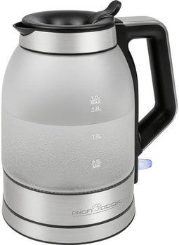 ProfiCook PC-WKS 1215 G - Waterkoker 1.7L - Glazen behuizing - Roestvrijstaal