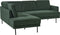 BREDA - Hoekbank 4-zits - Donkergroen - Rechtszijdig - Polyester