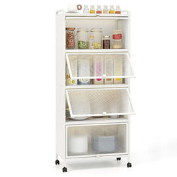 Coast Kast met Wielen - 5 Laags - 60 x 32 x 154 cm - Wit