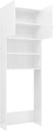 vidaXL - Wasmachinekast - 64x25,5x190 - cm - hoogglans - wit