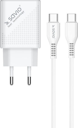 SAVIO LA-05 USB Type A & Type C Quick Charge Power Delivery 3.0 cable 1m Binnen