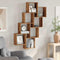 vidaXL - Wandschap - kubus - 90x15x119,5 - cm - bewerkt - hout - oud - houtkleurig