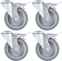 vidaXL - 8 - st - Zwenkwielen - met - boutgaten - 100 - mm