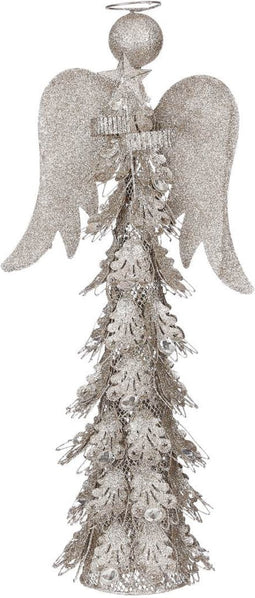 House of Seasons Champagne Kerstmis Figuur - 23x16x50 cm - Champagne