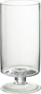 J-Line windlicht Op Voet Rond - kaarshouder - glas - transparant - large
